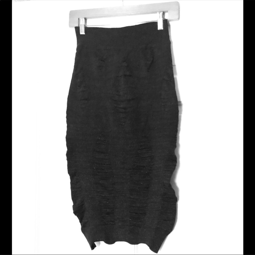 All Saints Spitalfields black knit bodycon skirt 6